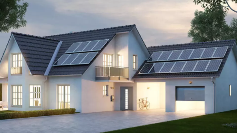 Solar panels on roof